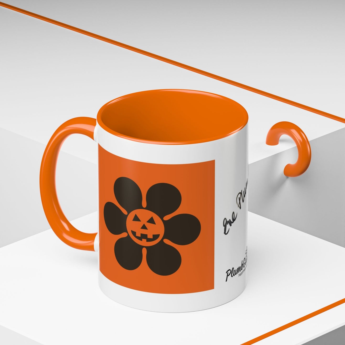 Halloween Orange Accent Scary Daisy Mug