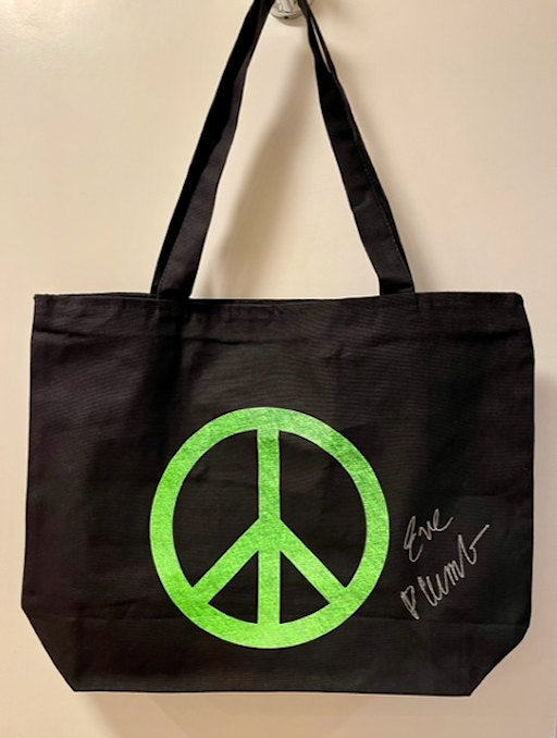 Green Peace Sign Zippered Tote for the Entertainment Community