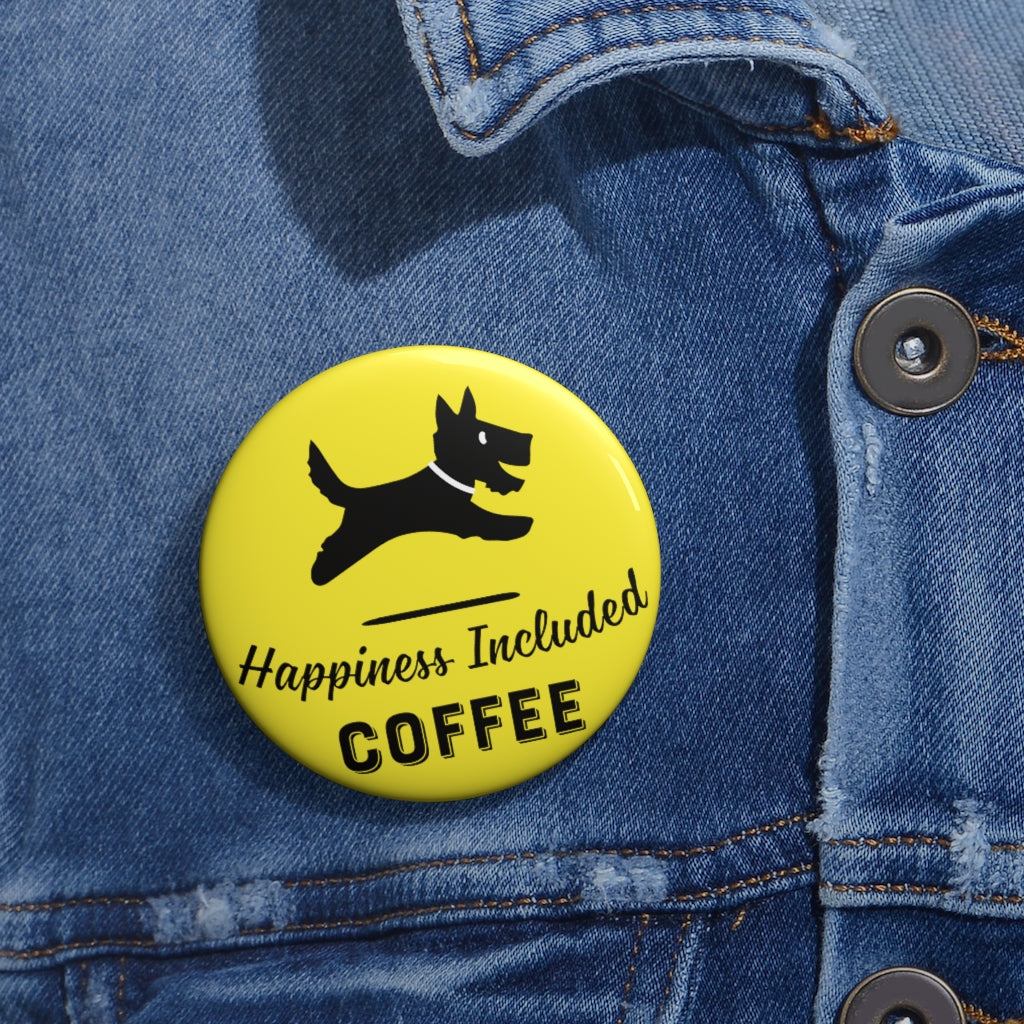 Happiness Included Coffee Logo Pin - Yellow
