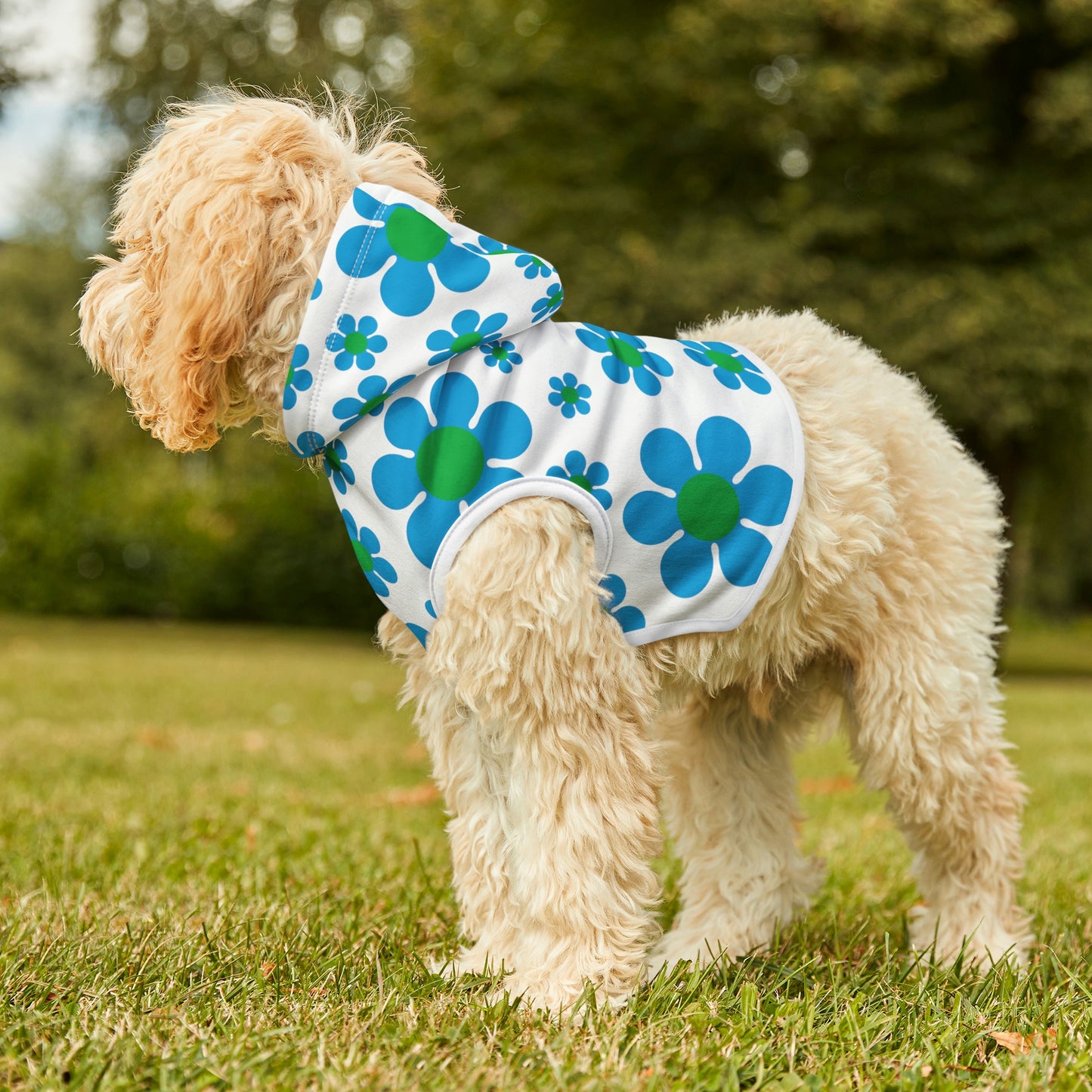 Perky's Blue Daisy Pet Hoodie