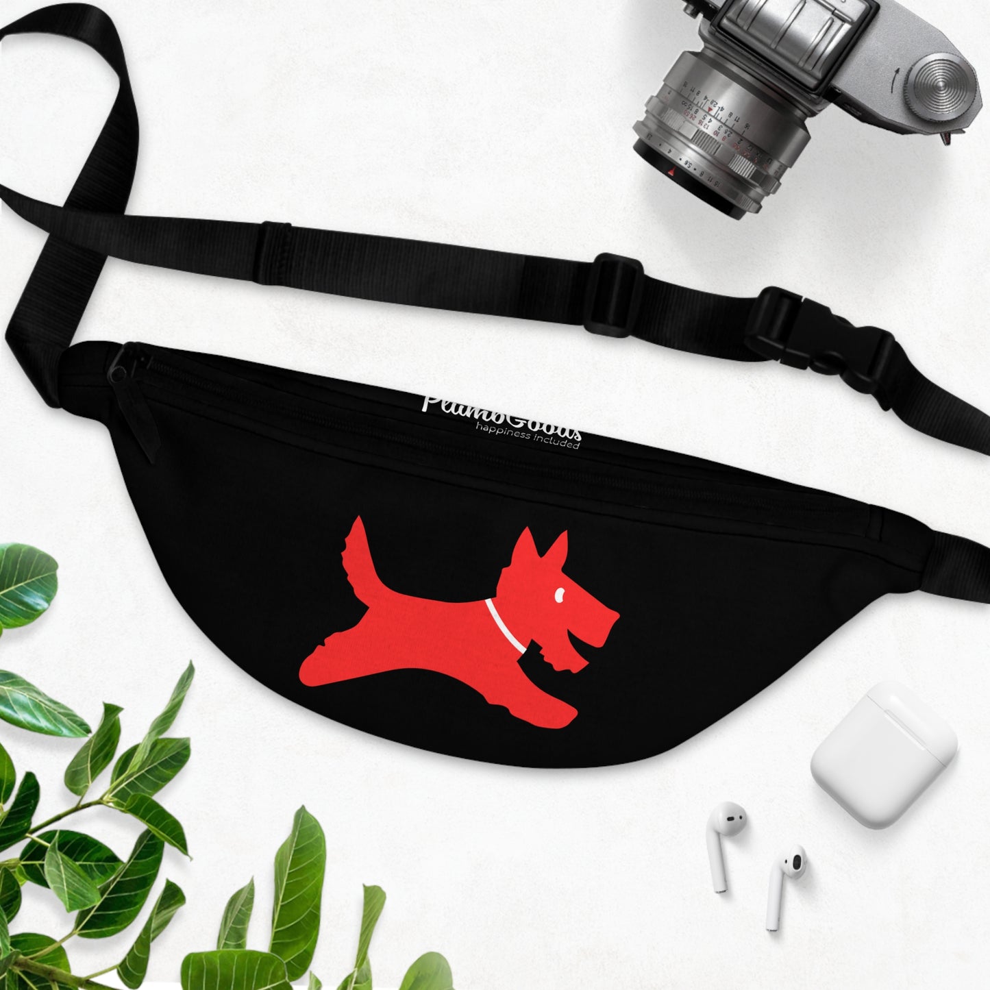 Perky Fanny Pack Black with Red Perky