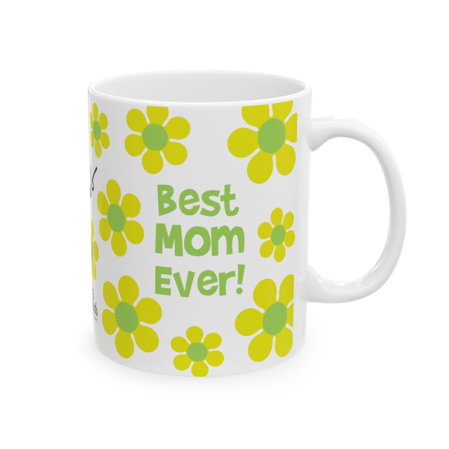 Best Mom Yellow & Green Daisy Mug