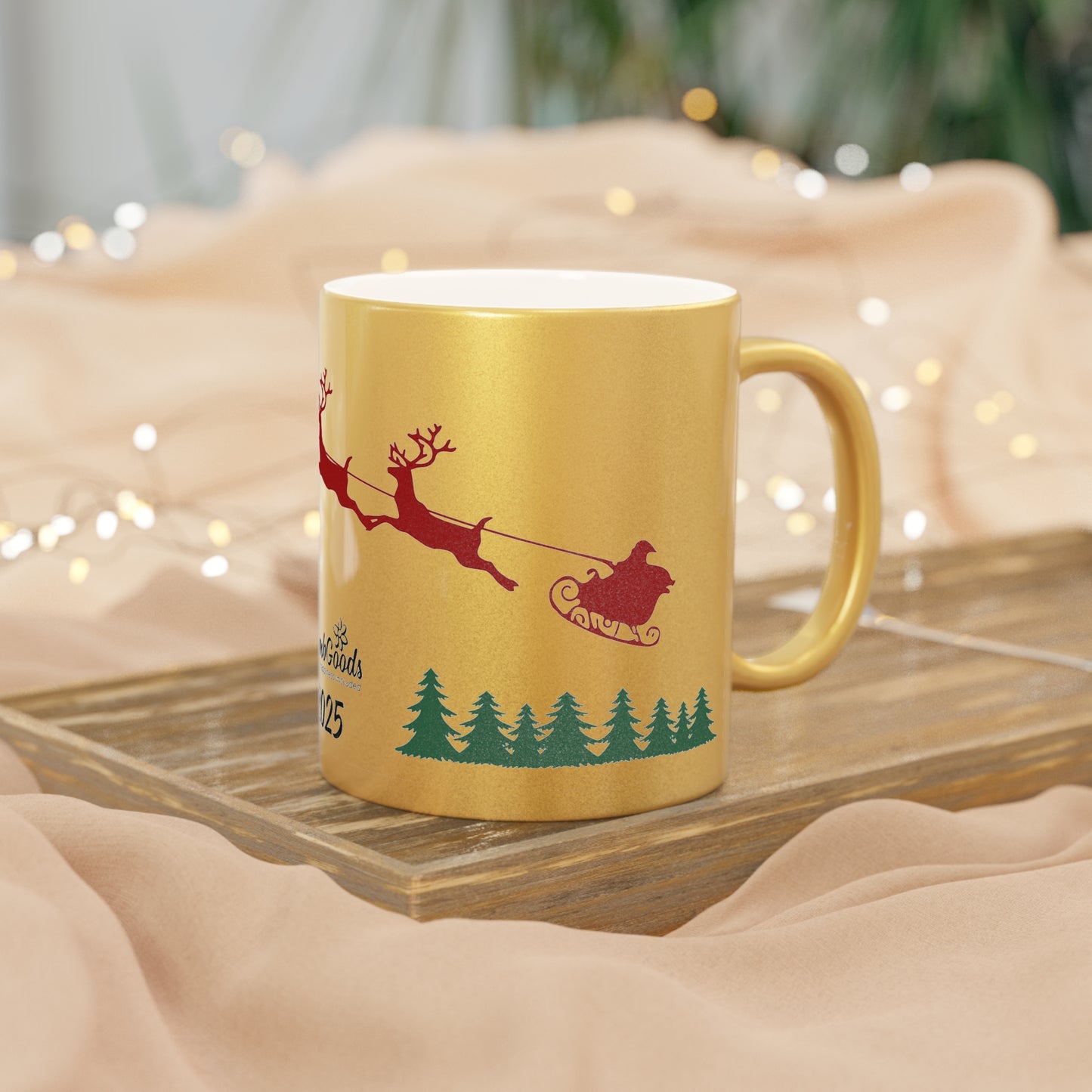 2025 Santa's on His Way Mug in Silver or Gold