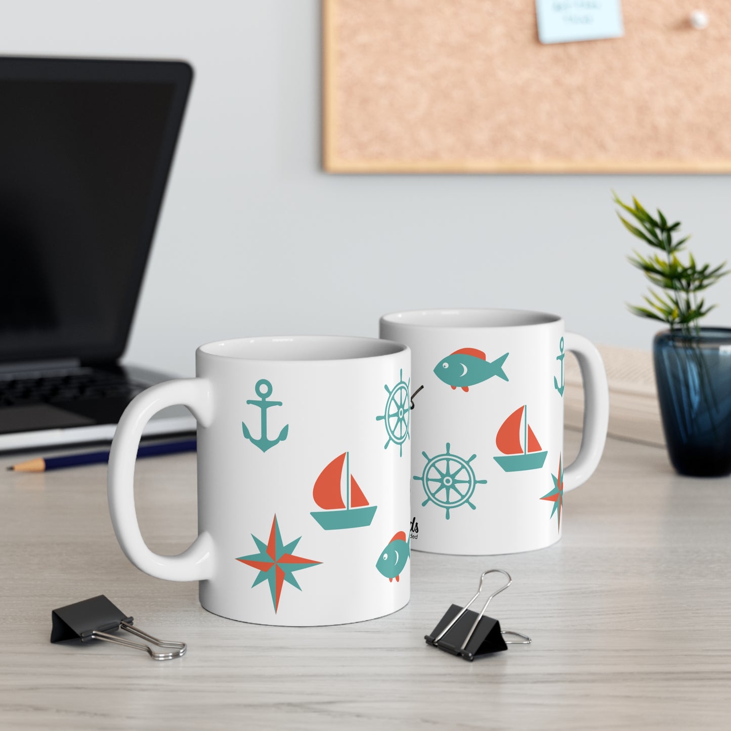 PlumbGoods Sea Worthy Mug - Aqua & Orange