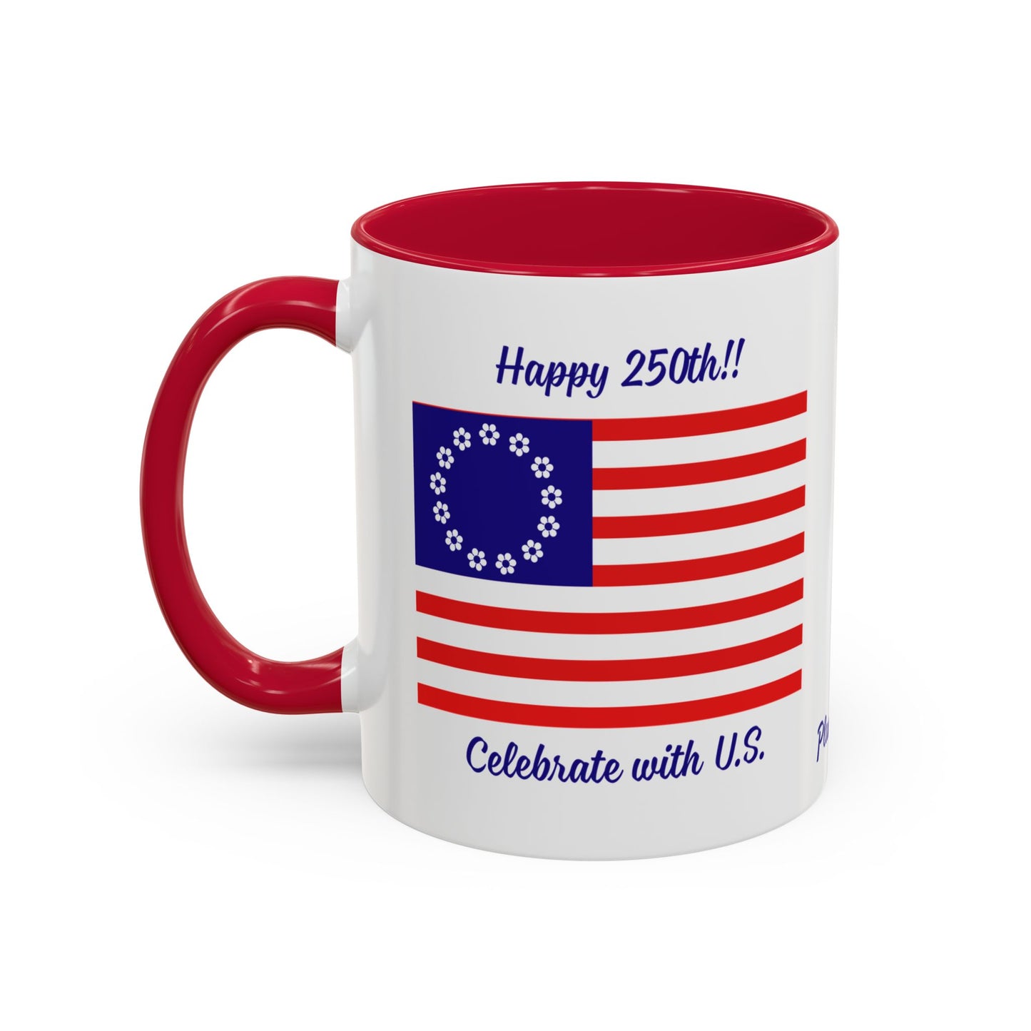 PlumbGoods Happy 250th Birthday United States Flag Accent Mug