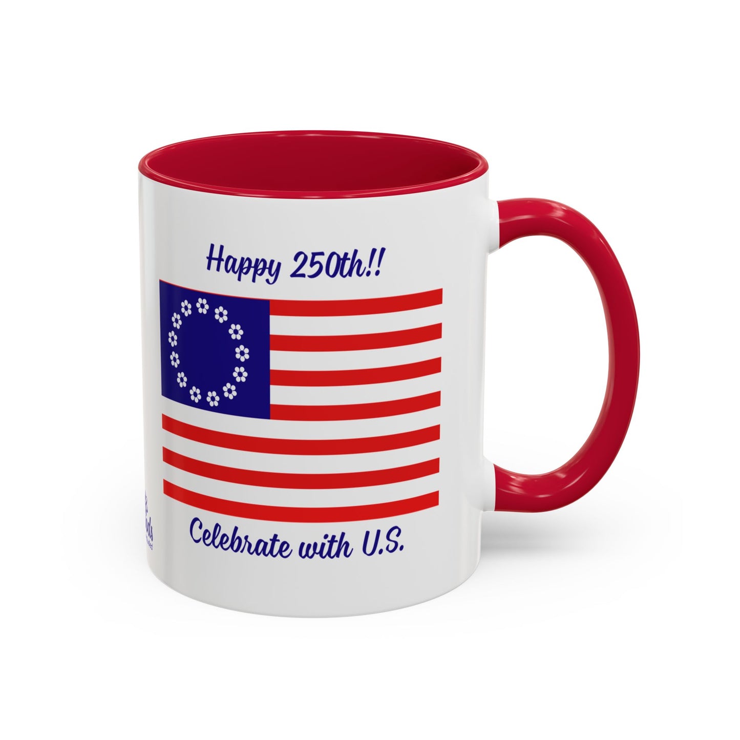 PlumbGoods Happy 250th Birthday United States Flag Accent Mug