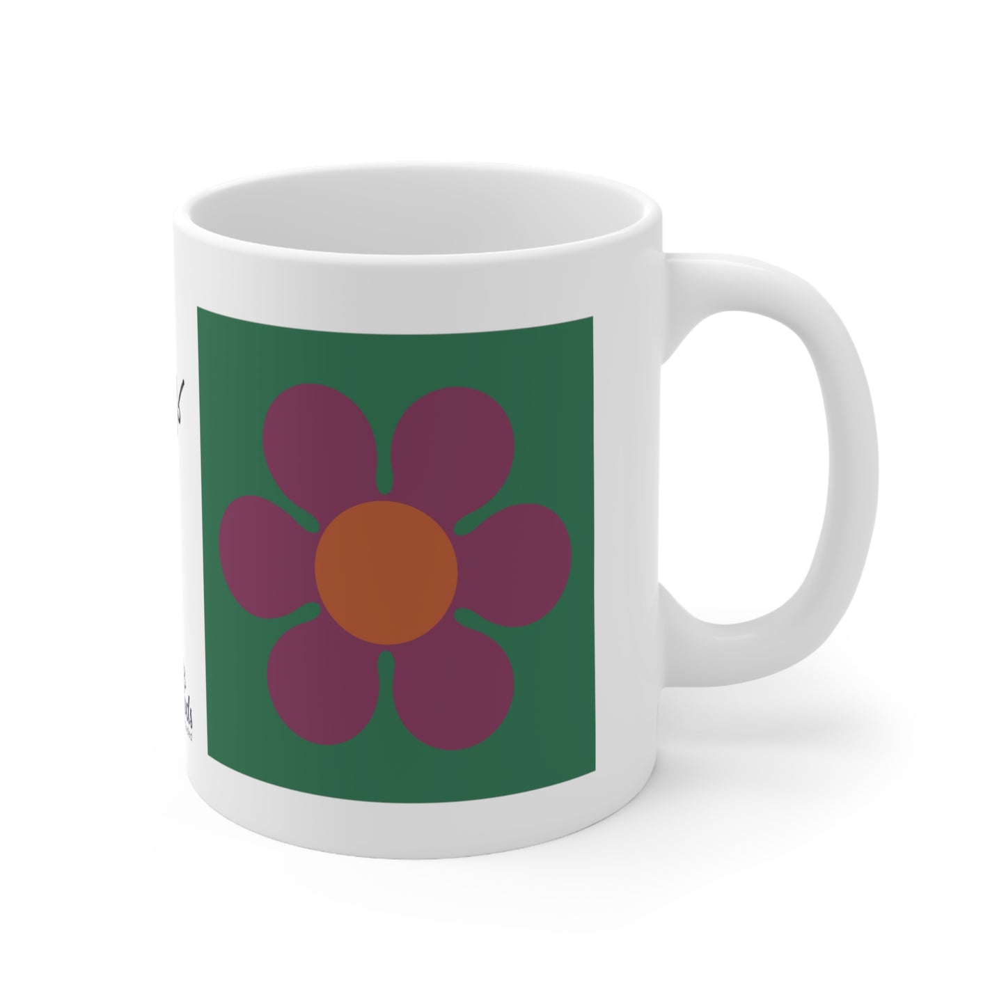 Burgundy Daisy Mug