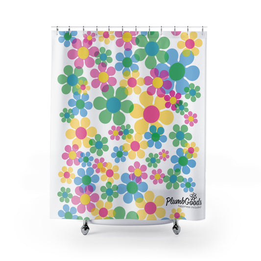Shower Curtain Floating Daises