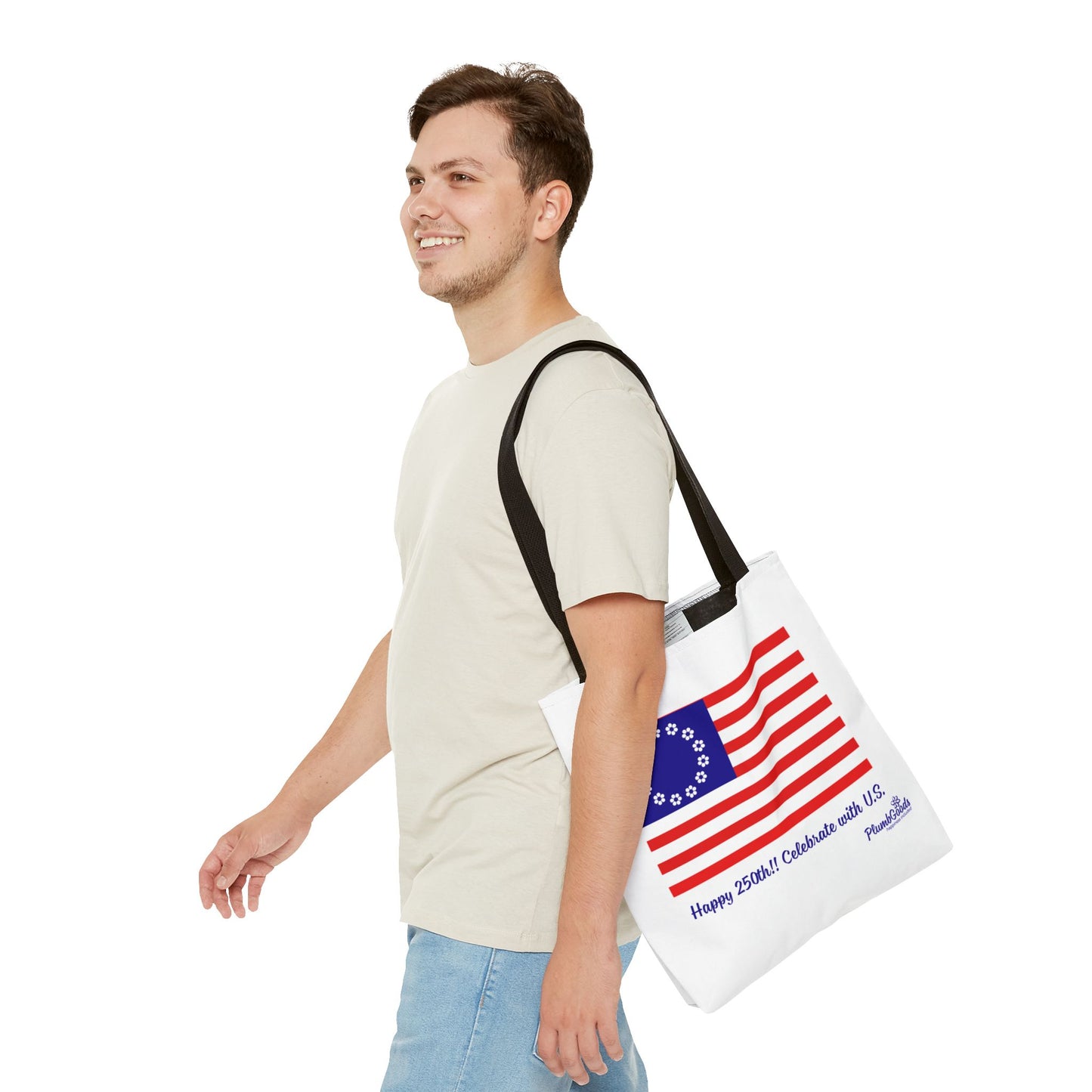 PlumbGoods Happy 250th Birthday United States Flag Tote