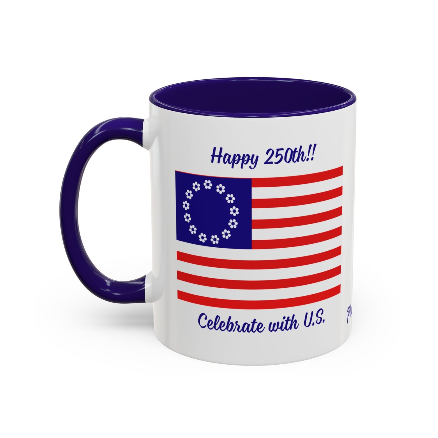 PlumbGoods Happy 250th Birthday United States Flag Accent Mug