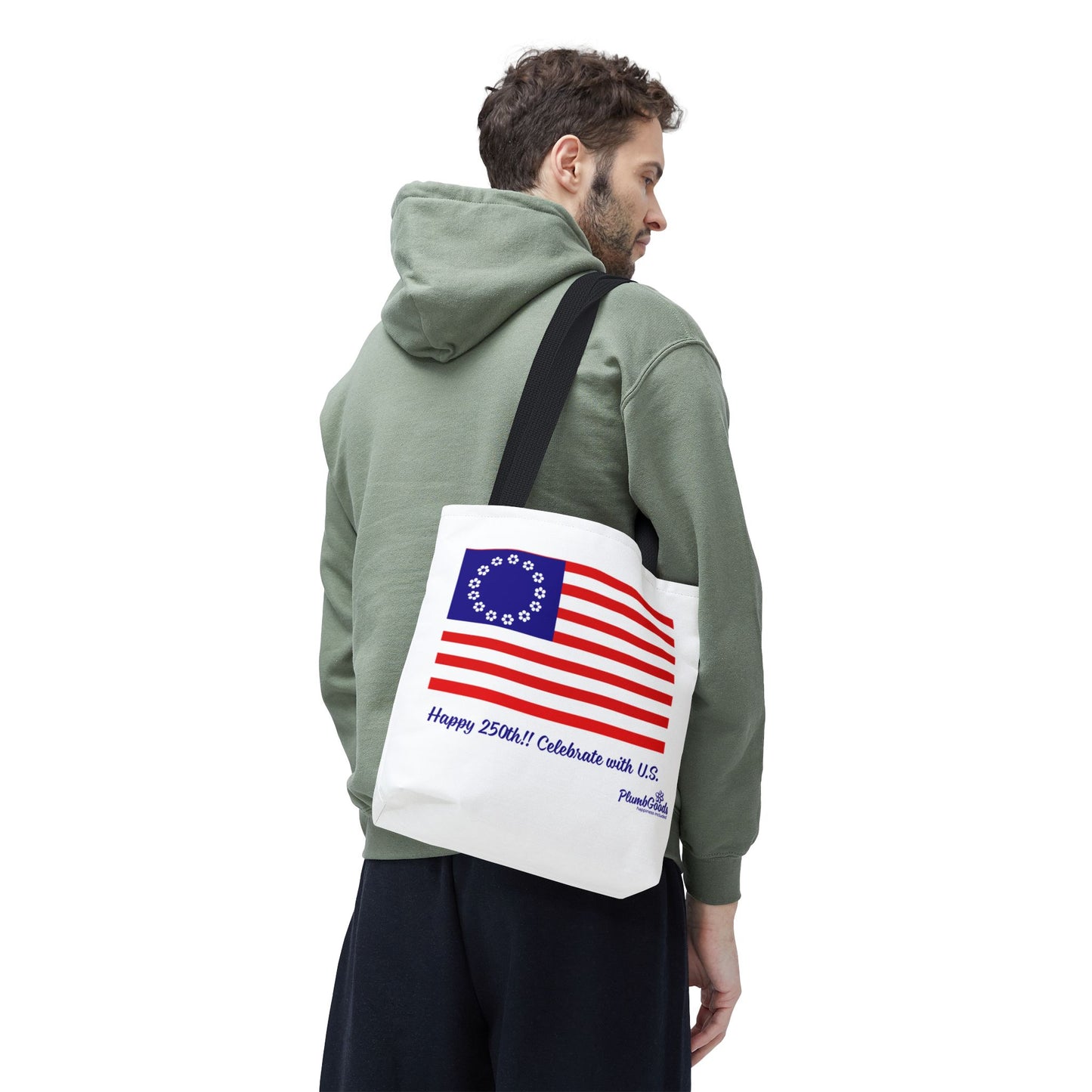 PlumbGoods Happy 250th Birthday United States Flag Tote
