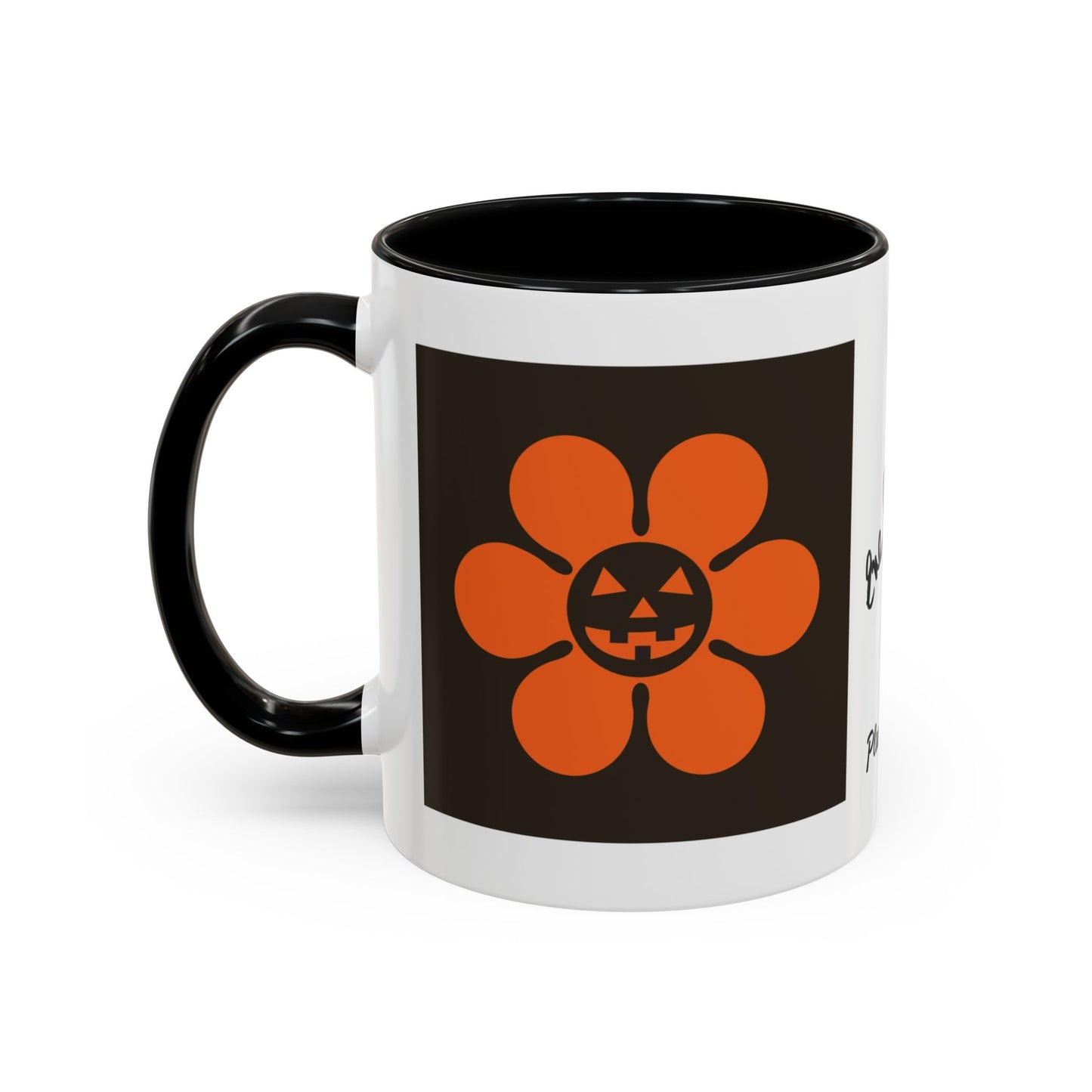 Halloween Black Accent  Scary Daisy Mug