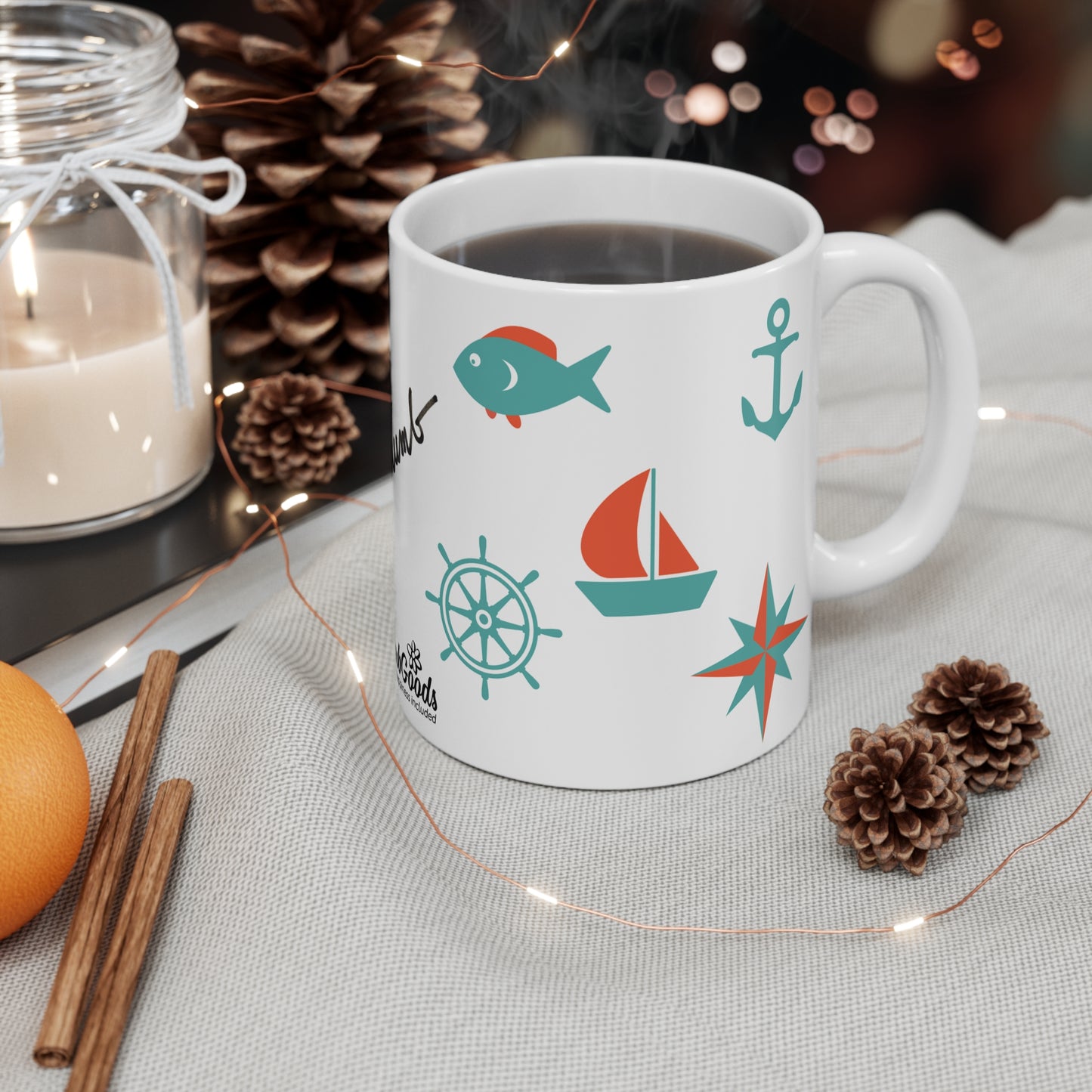 PlumbGoods Sea Worthy Mug - Aqua & Orange