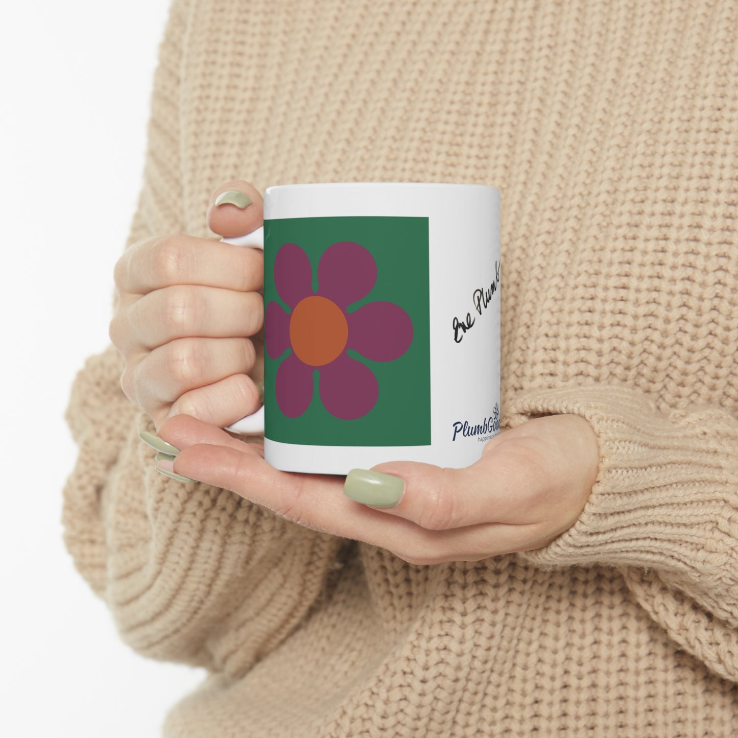 Burgundy Daisy Mug