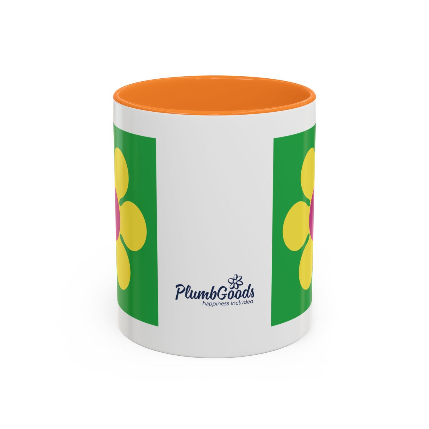 Daisy Mug Orange Handle .