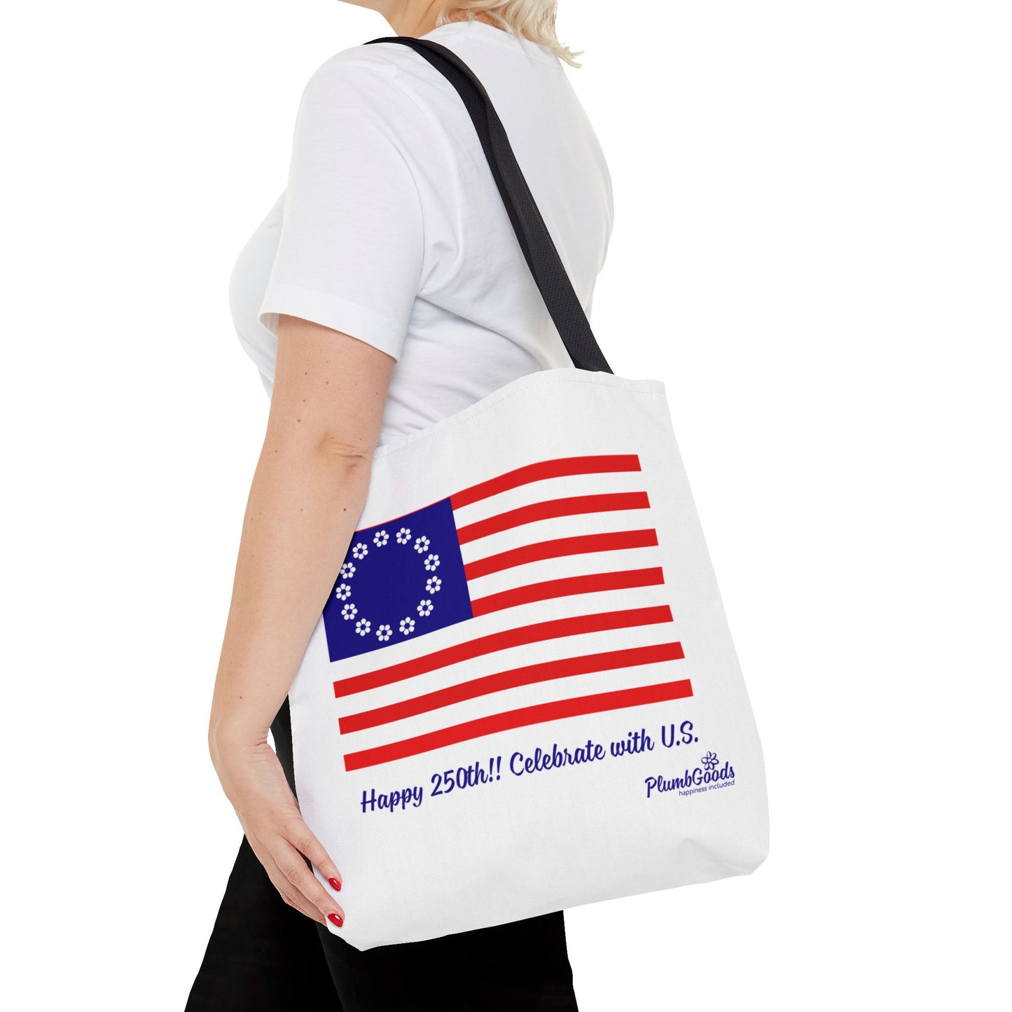 PlumbGoods Happy 250th Birthday United States Flag Tote