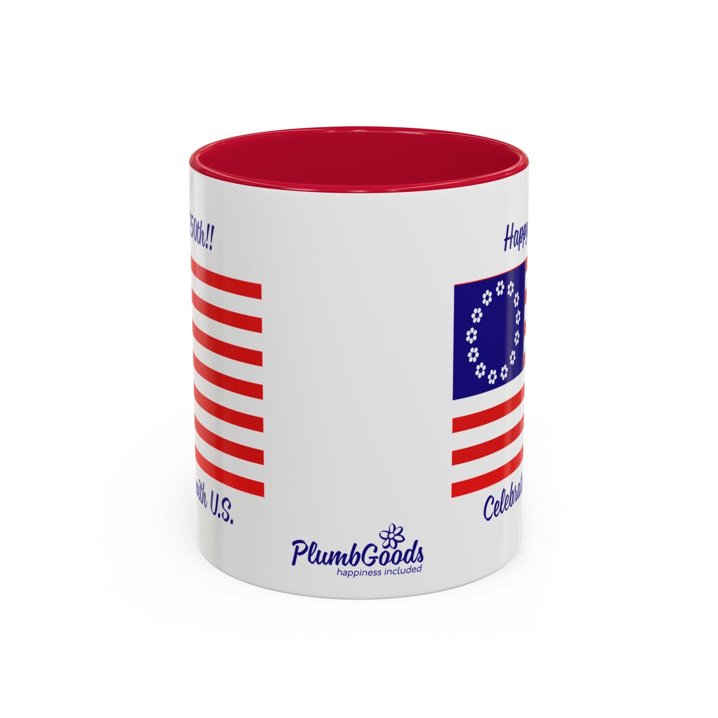 PlumbGoods Happy 250th Birthday United States Flag Accent Mug