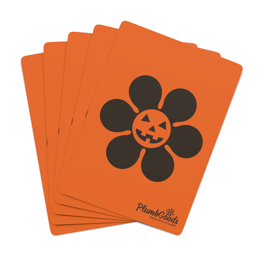 Playing Cards Black Pumpkin Daisy
