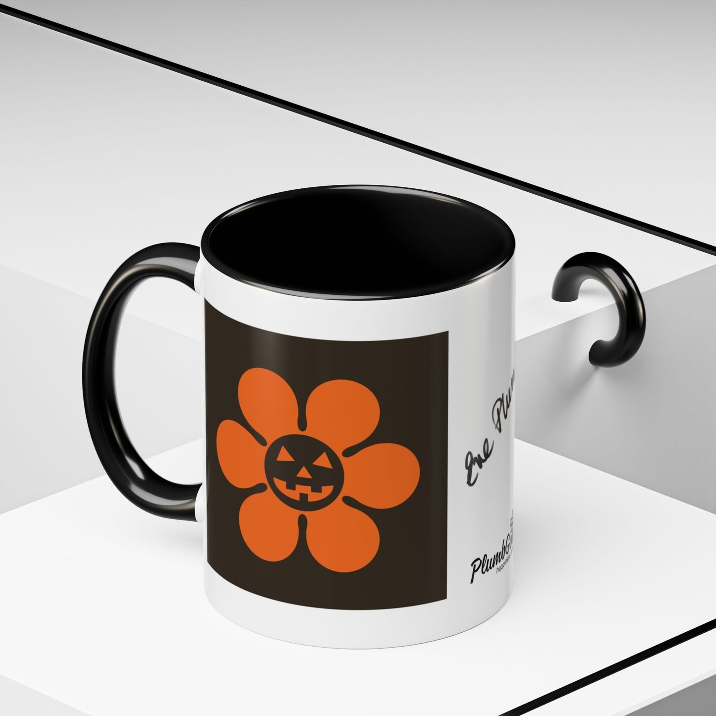 Halloween Black Accent  Scary Daisy Mug