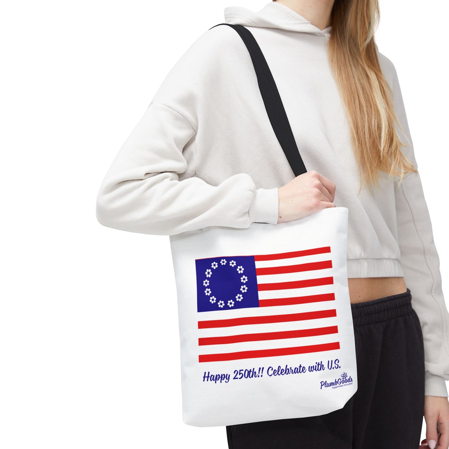 PlumbGoods Happy 250th Birthday United States Flag Tote