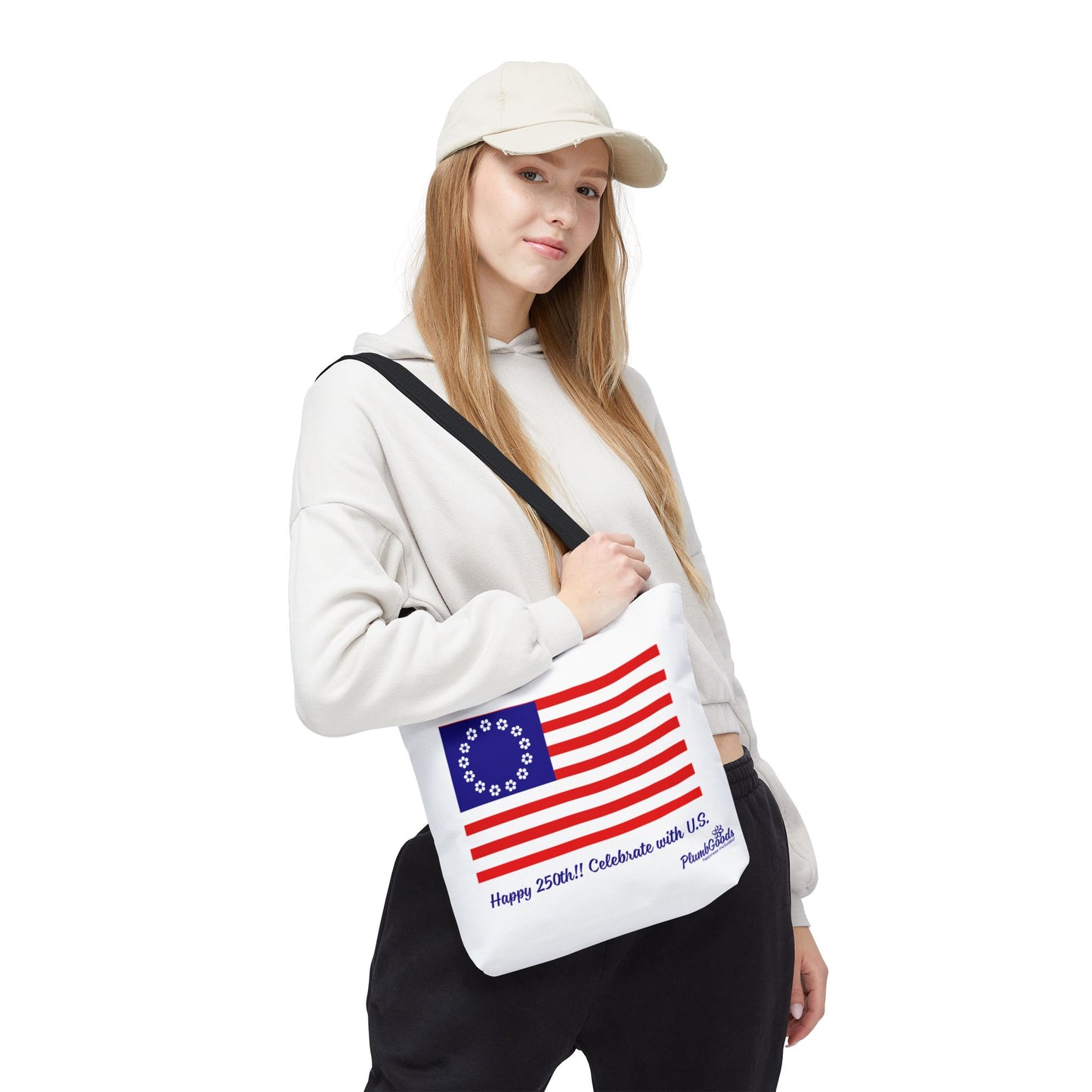 PlumbGoods Happy 250th Birthday United States Flag Tote