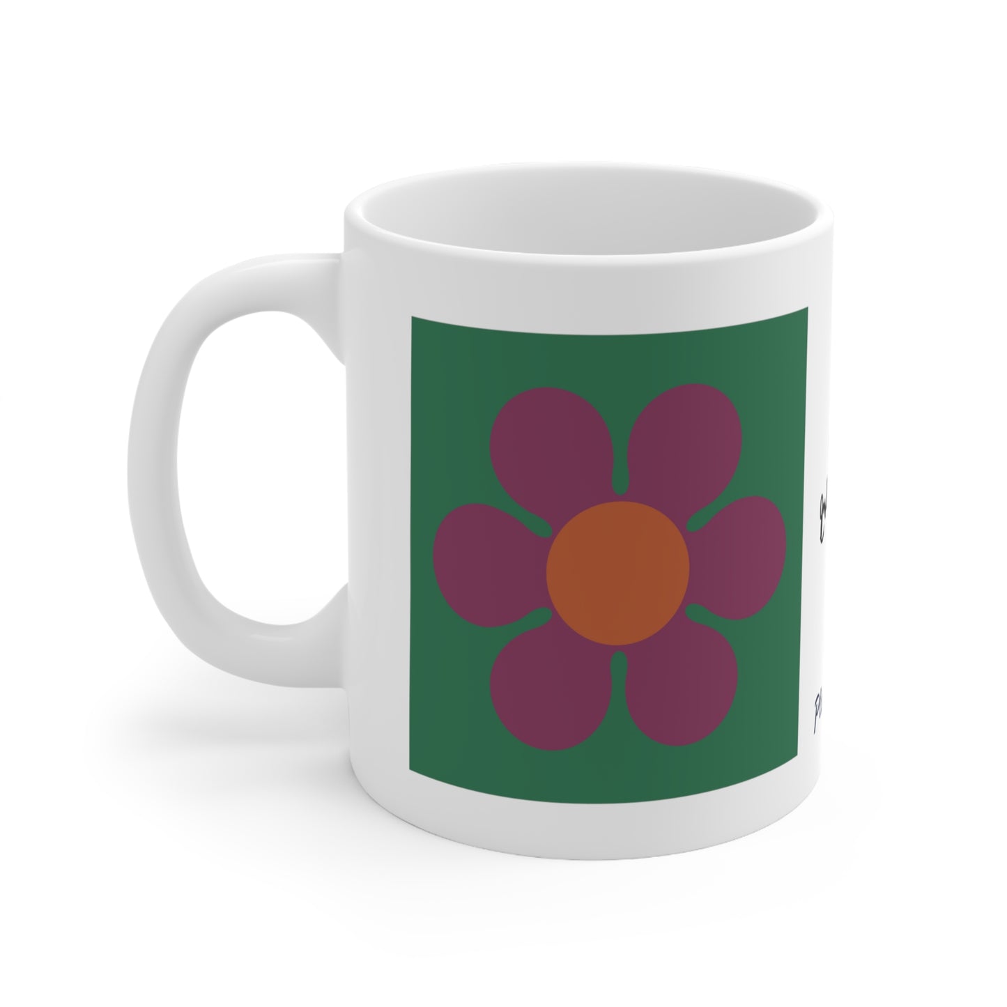 Burgundy Daisy Mug