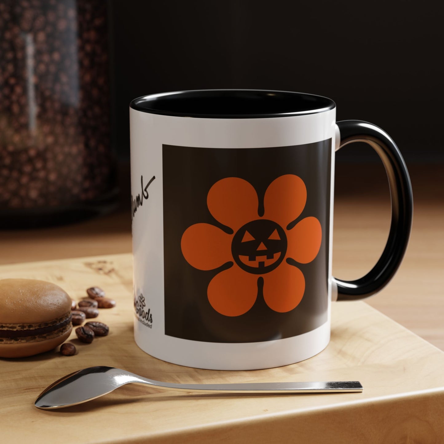 Halloween Black Accent  Scary Daisy Mug
