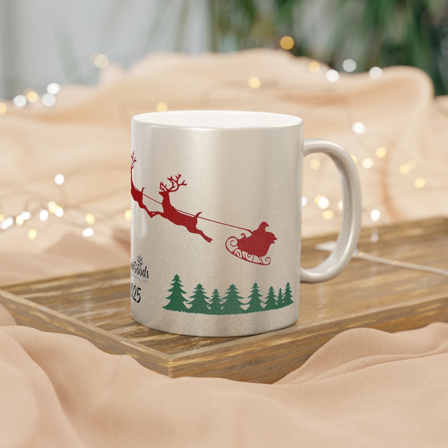 2025 Santa's on His Way Mug in Silver or Gold