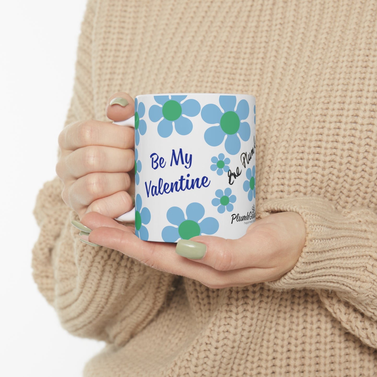 Be My Valentine Blue Daisy Mug