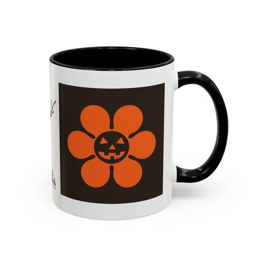 Halloween Black Accent  Scary Daisy Mug