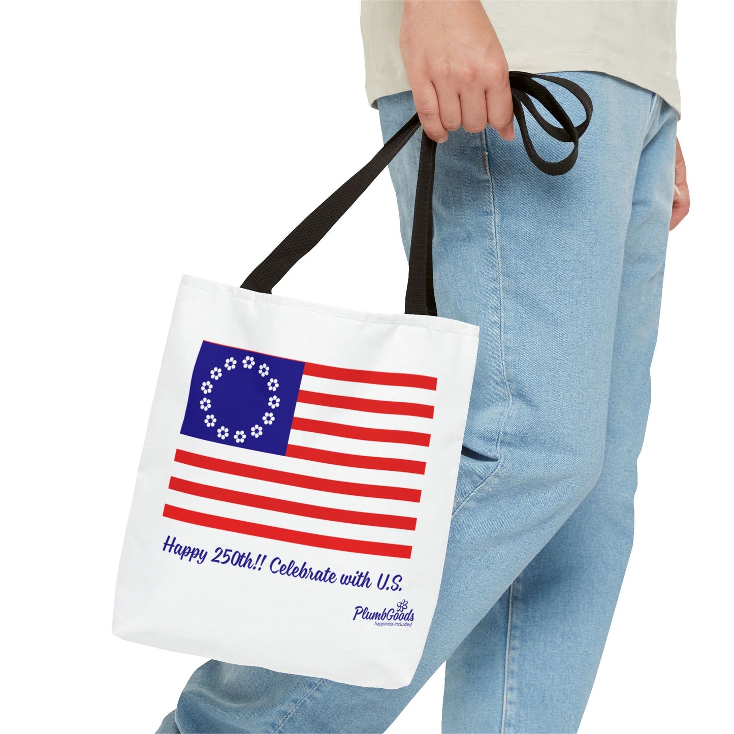 PlumbGoods Happy 250th Birthday United States Flag Tote