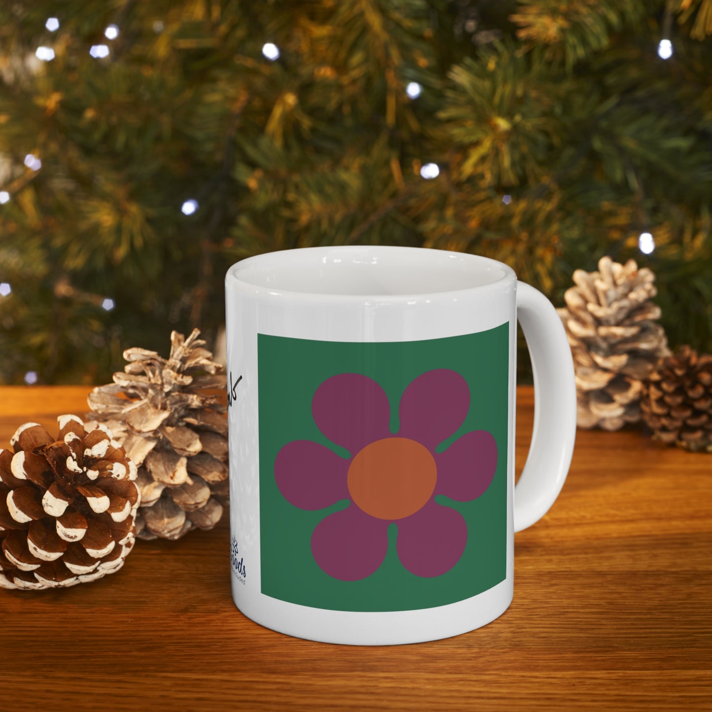 Burgundy Daisy Mug