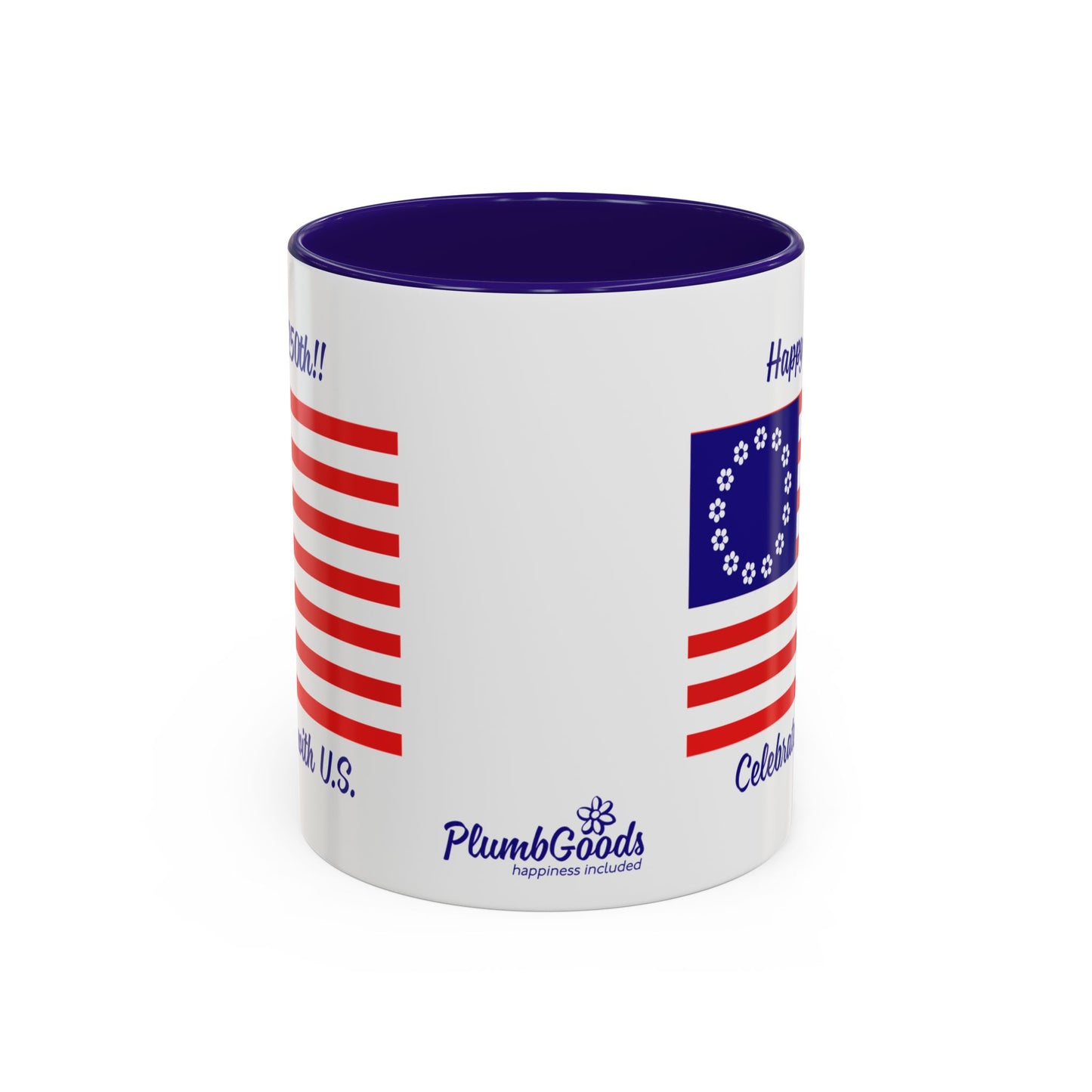 PlumbGoods Happy 250th Birthday United States Flag Accent Mug