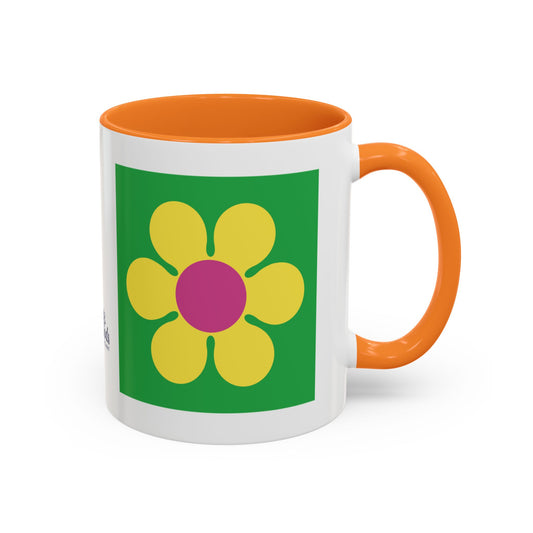 Daisy Mug Orange Handle .