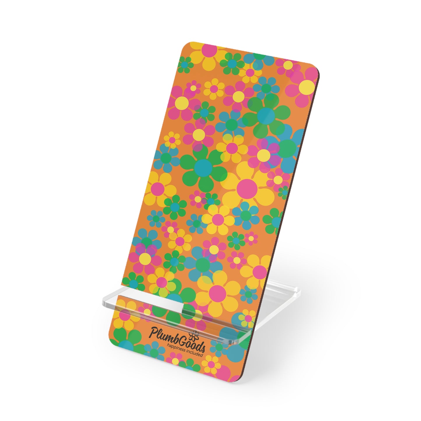 Smartphone Display Stand Daisies Orange Background