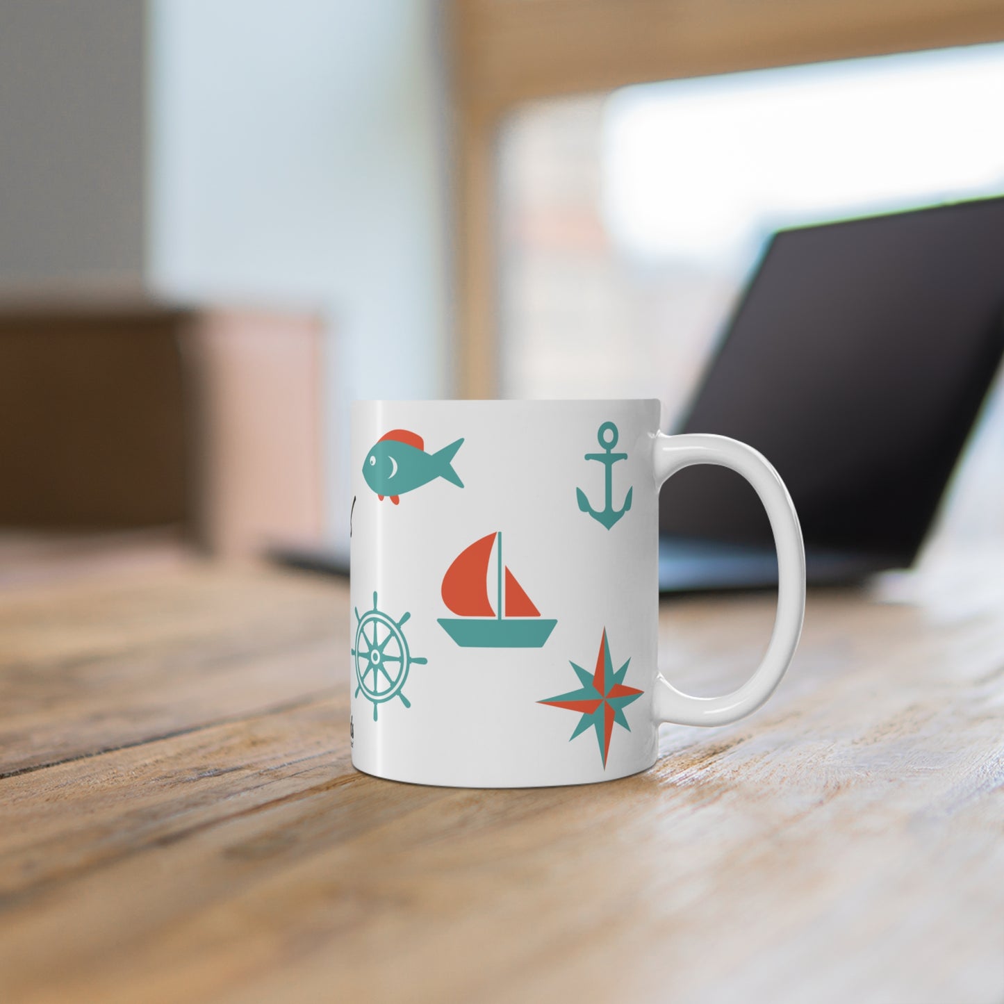 PlumbGoods Sea Worthy Mug - Aqua & Orange