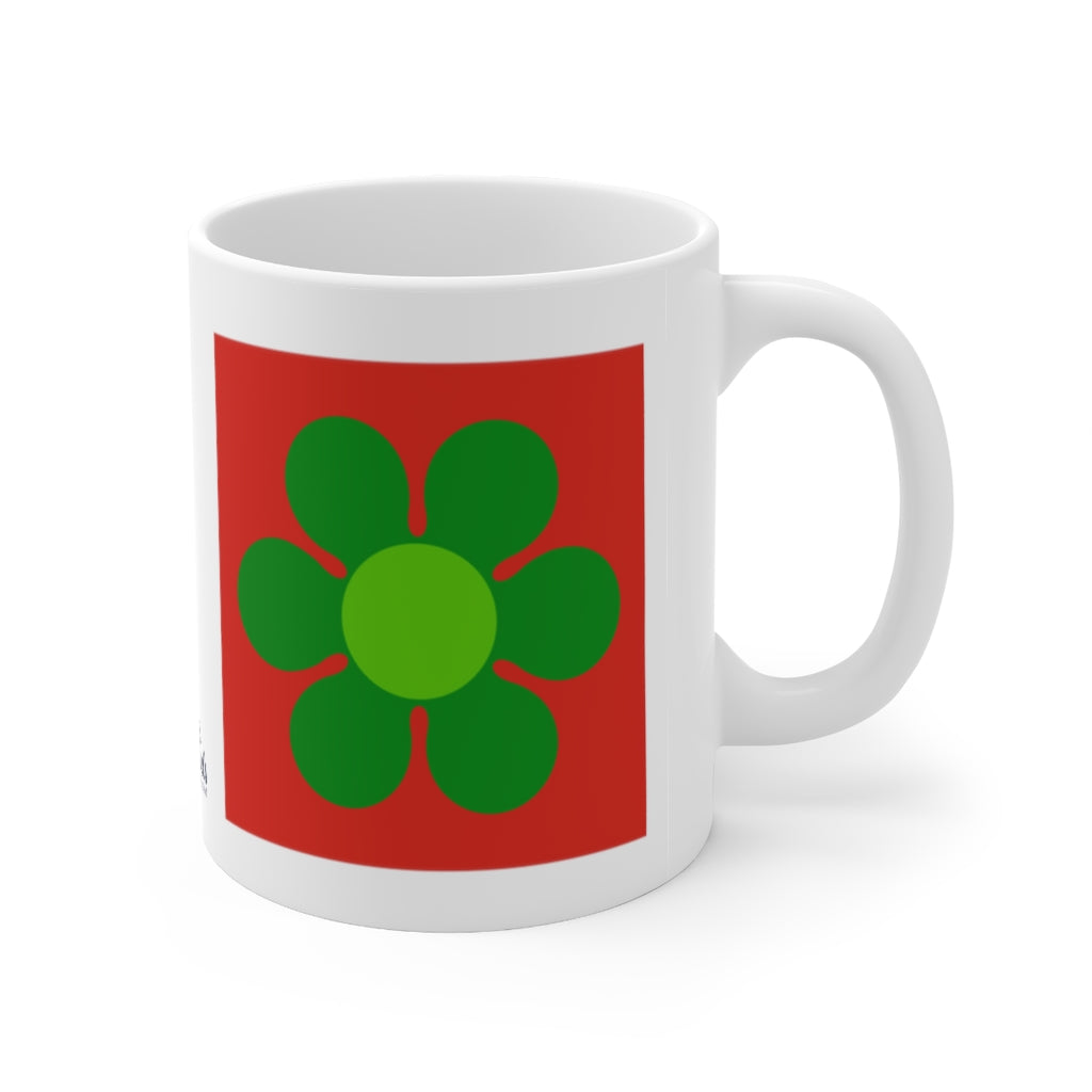 Holiday Mug Green Daisy