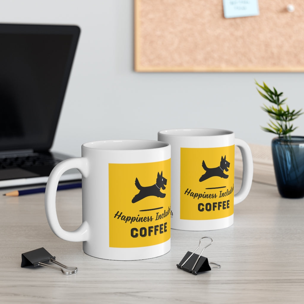 Happiness Included Coffee Mug Yellow