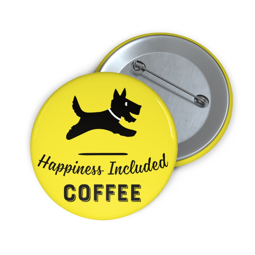 Happiness Included Coffee Logo Pin - Yellow