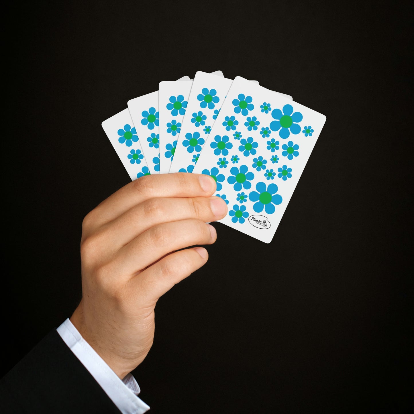 Playing Cards Blue Daisy