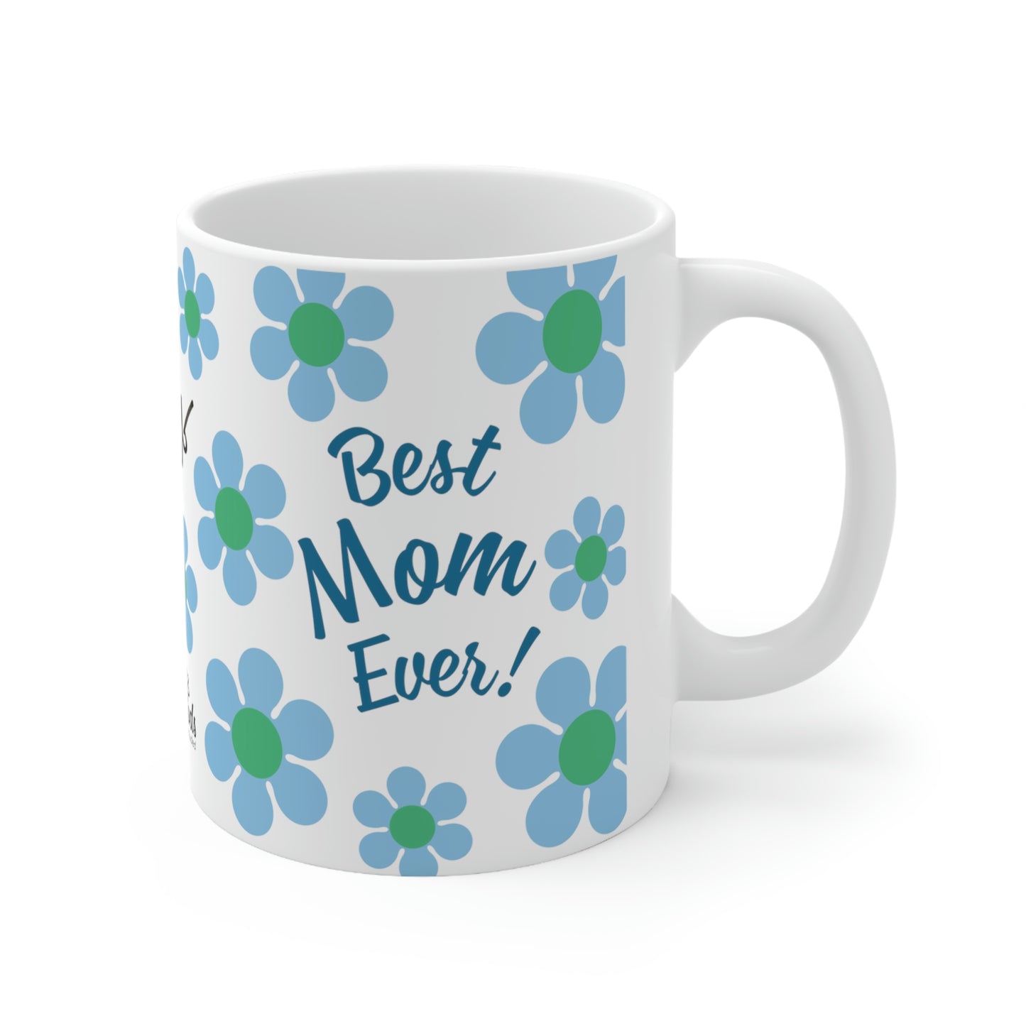 Best Mom Blue Daisy Mug