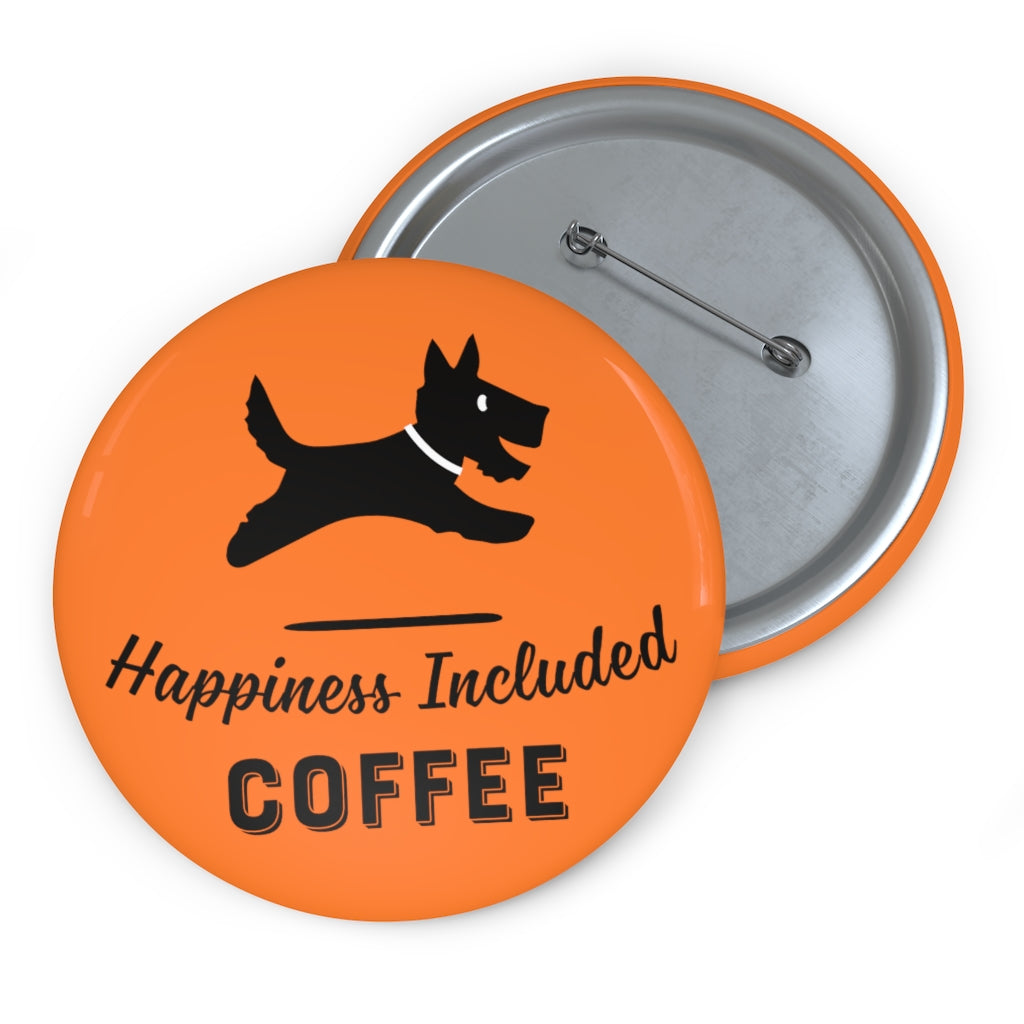 Happiness Included Coffee Logo Pin - Orange