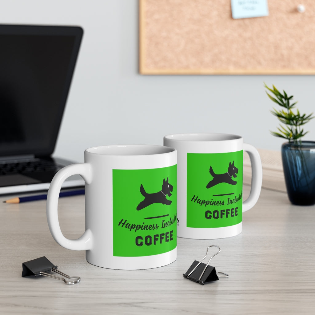 Happiness Included Coffee Mug Green