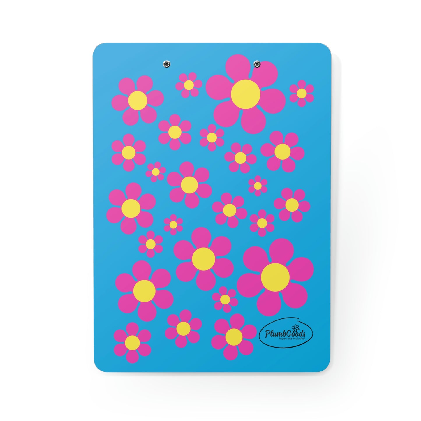 Clipboard Pink Daisy Blue Background