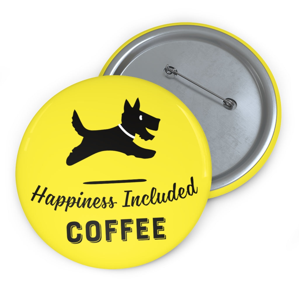 Happiness Included Coffee Logo Pin - Yellow