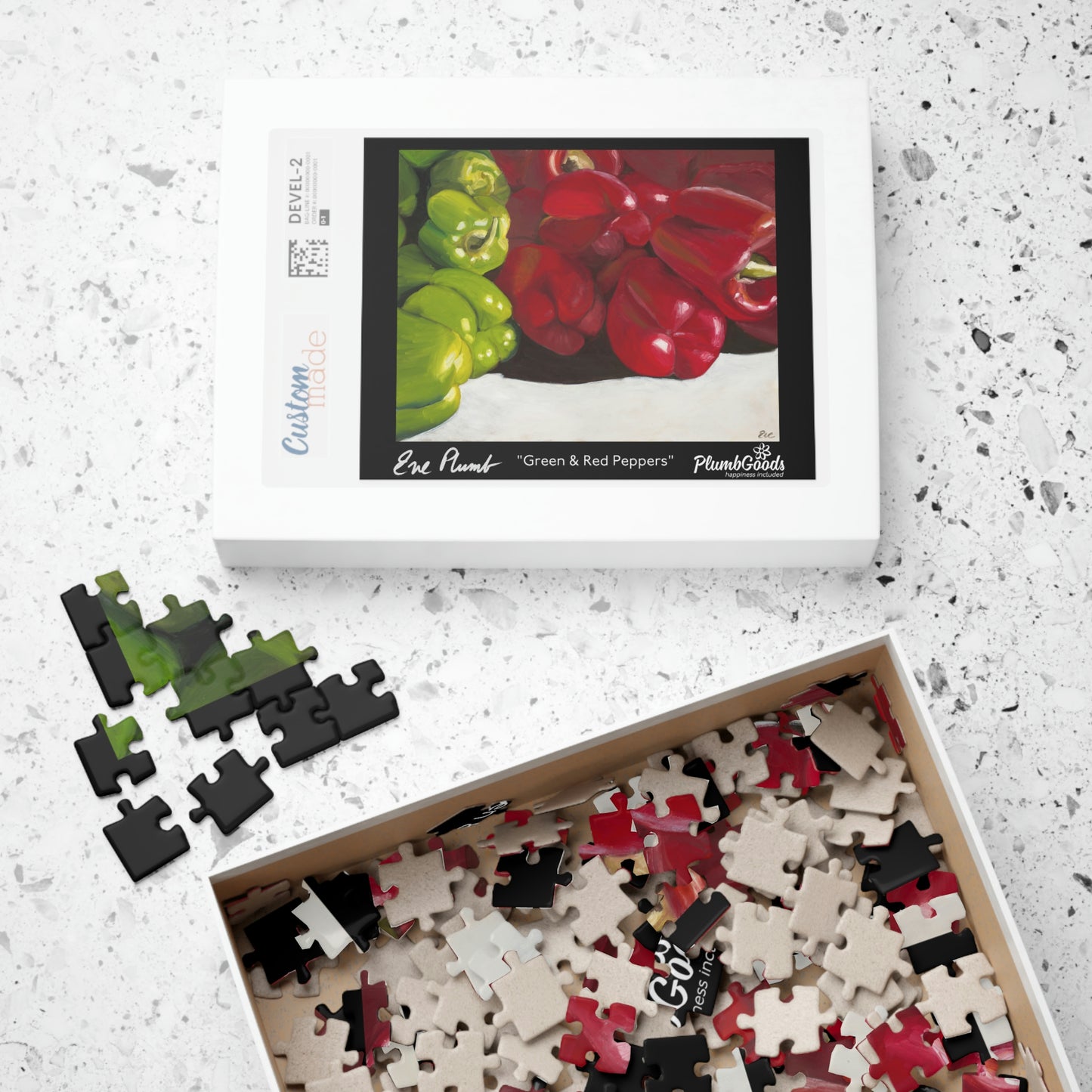 Puzzle - Green & Red Peppers   - (110, 252, 500, 1014-piece).