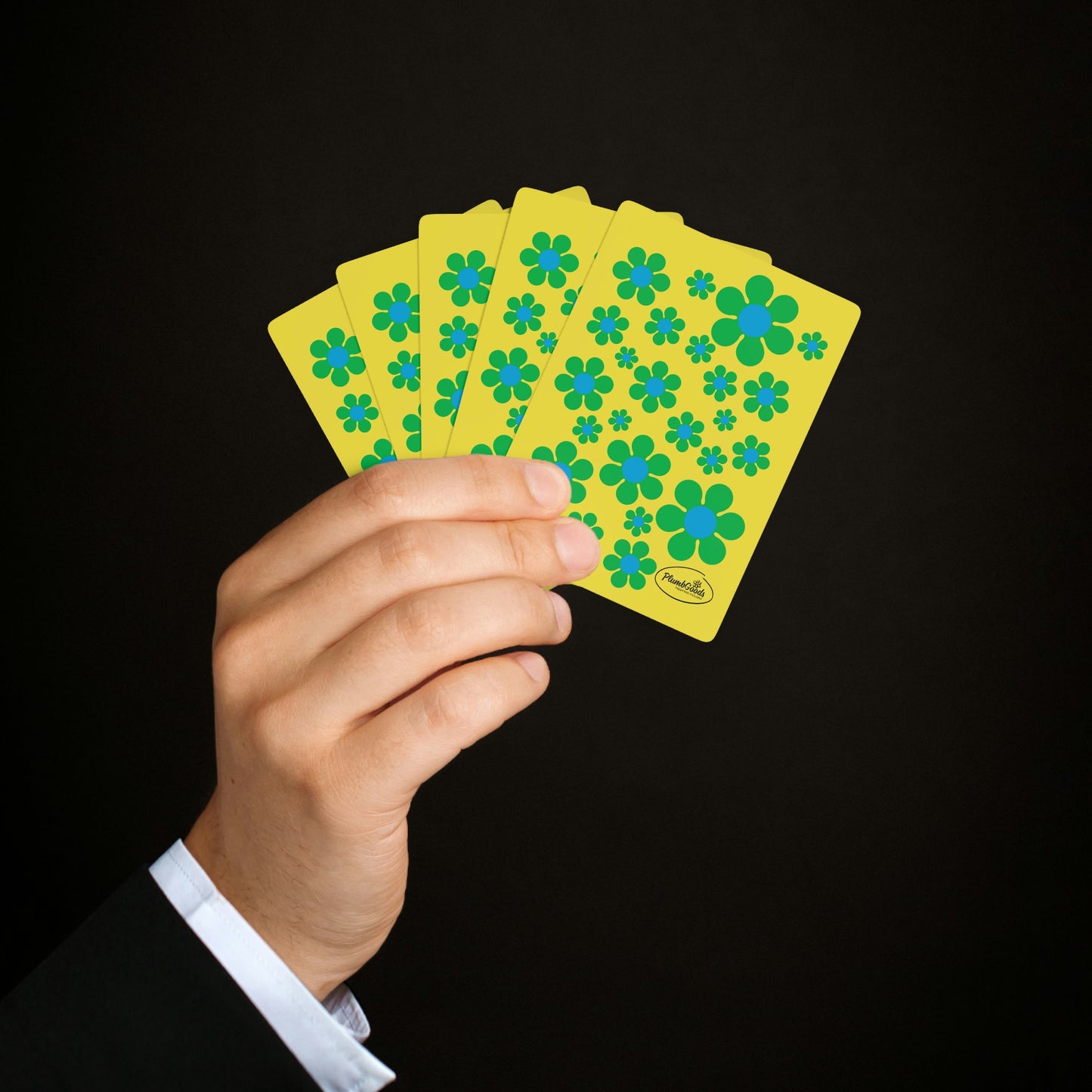 Playing Cards Green Daisy
