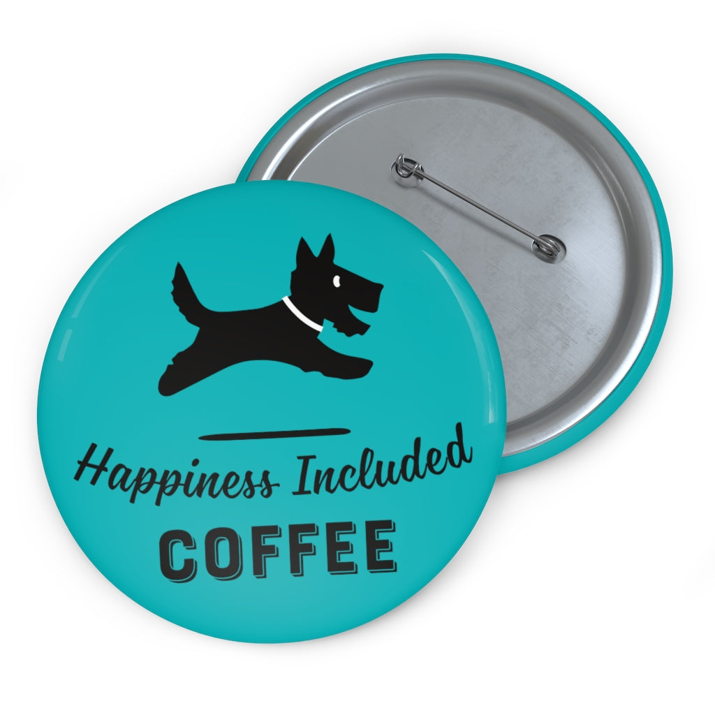 Happiness Included Coffee Logo Pin - Aqua
