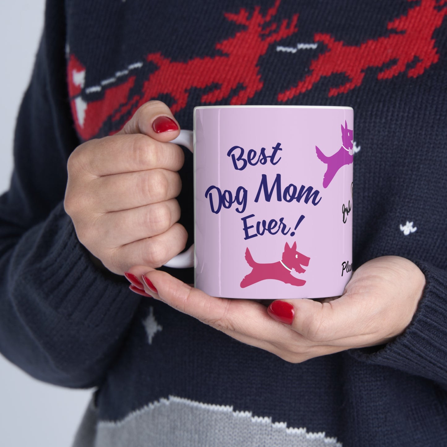 PlumbGoods Best Dog Mom Mug in Pink