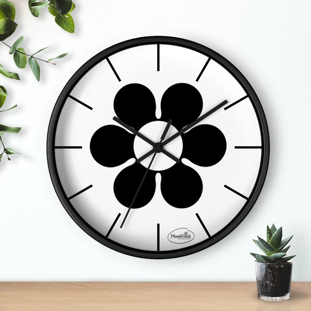 Wall clock Black Daisy
